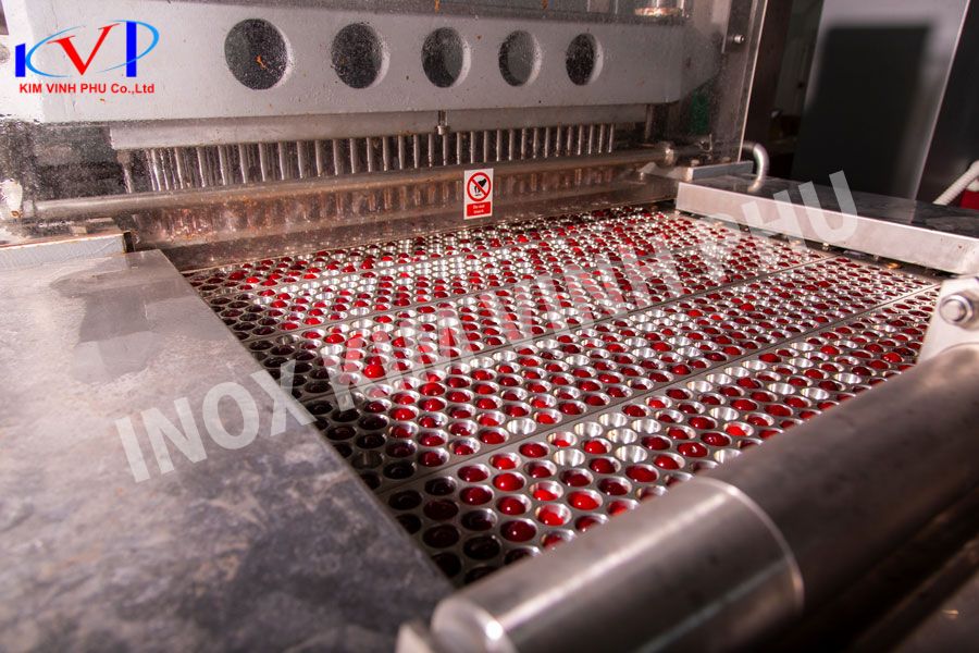 Lưới inox đột lỗ làm chi tiết trong máy phân loại kích thước trái cây