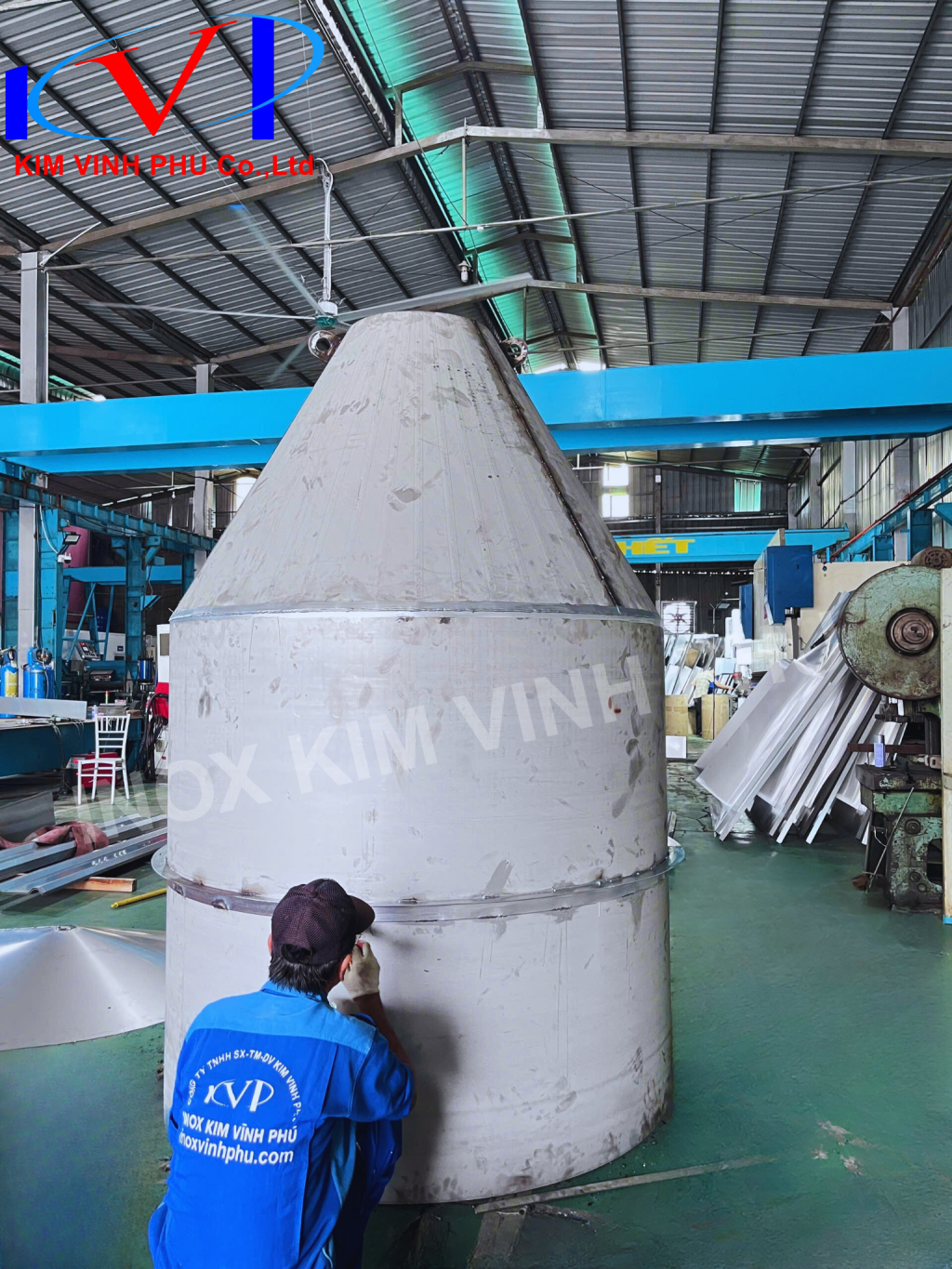 Gia công bồn inox tại Inox Kim Vĩnh Phú