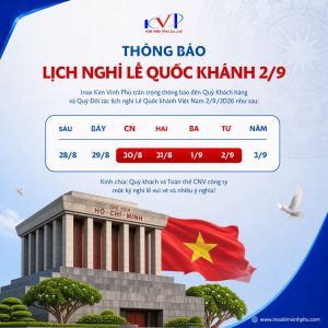 Thông báo lịch nghỉ Lễ Quốc Khánh - Inox Kim Vĩnh Phú